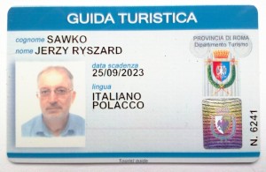 Jerzy Sawko - legitymacja przewodnika w Rzymie