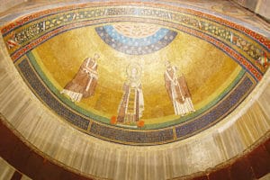 Rzym za Murami Aureliańskimi - Nomentano i Tiburtino 2 Rzym - bazylika św. Agnieszki za Murami - mozaika w absydzie