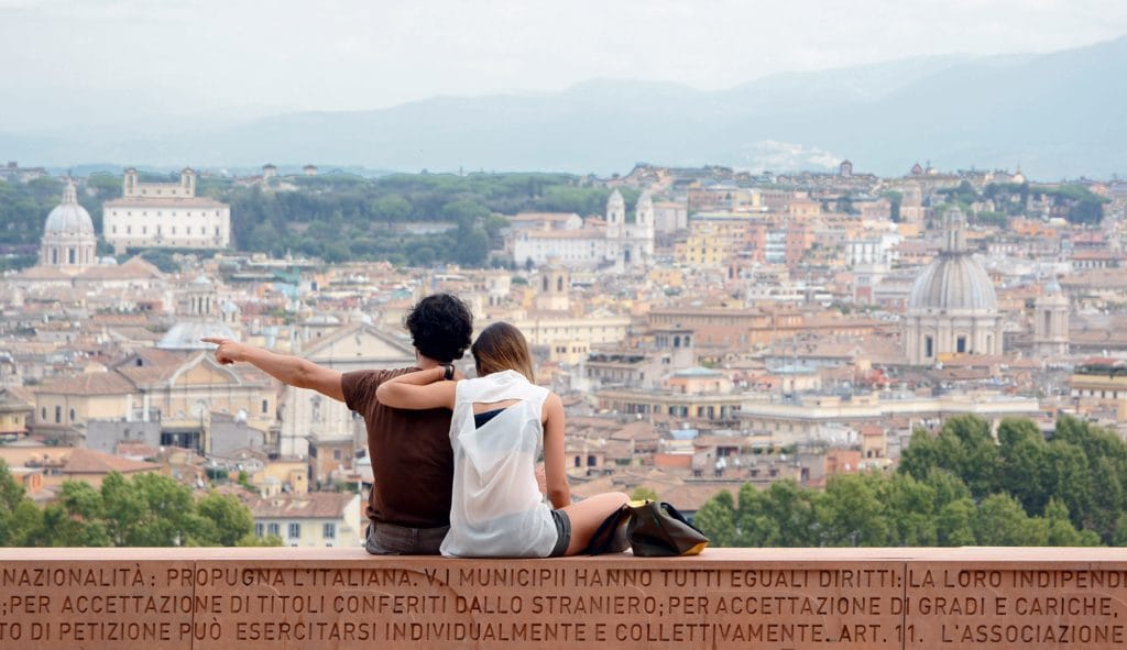 Rzym - panorama miasta ze wzgórza Ganicolo