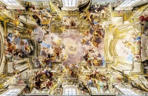 Rzym barokowy - kościół św. Ignacego - sklepienie 3D głównej nawy